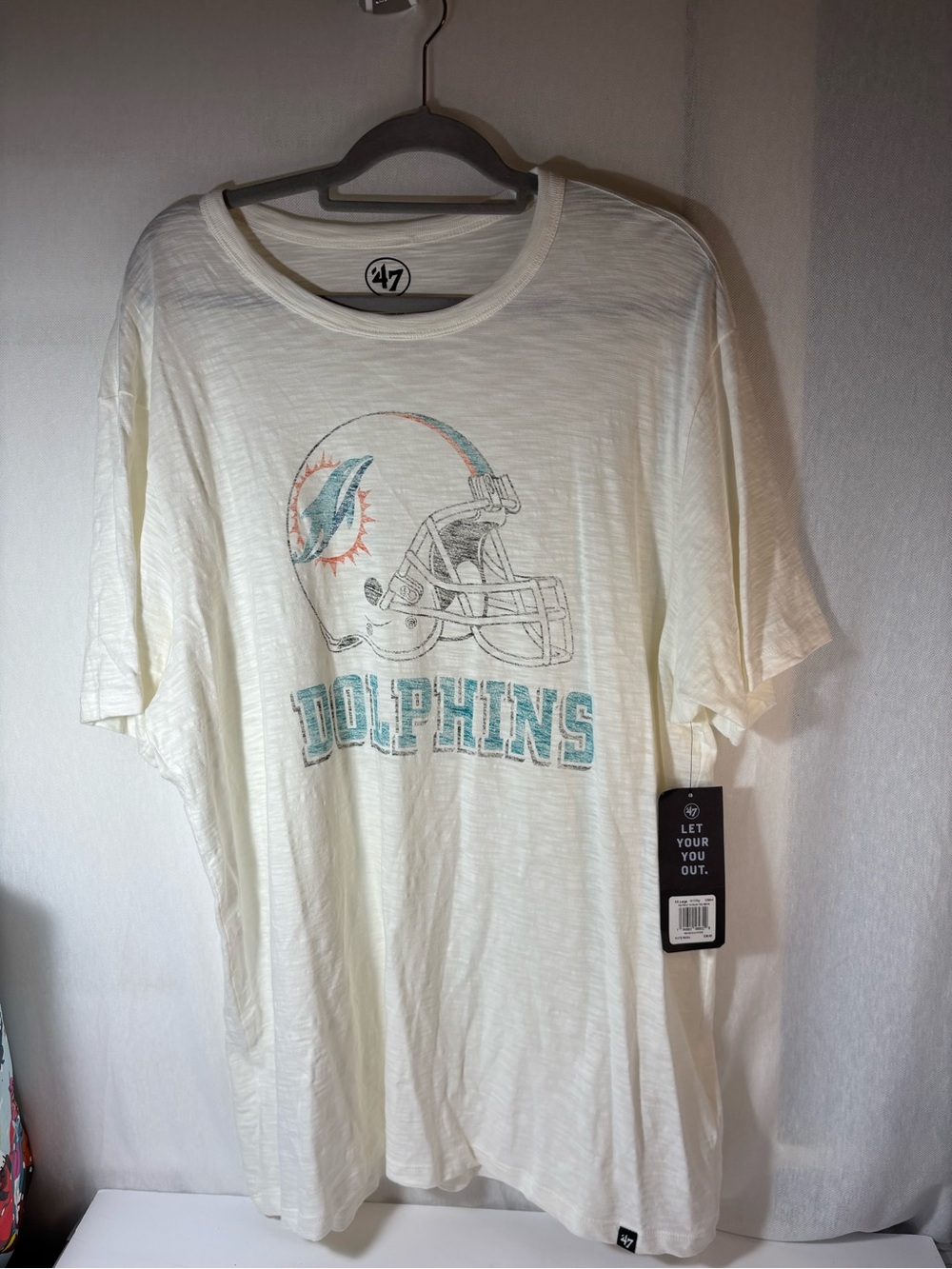 Miami Dolphins 47 Brand XXL White Crew Neck Tee NWT
